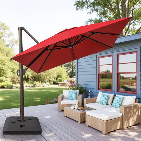 13 foot offset patio umbrella AKZ PLUS 13' Octagonal Aluminum Cantilever DOUBLE TOP DESIGN Victoria 13 ft. Octagonal Cantilever