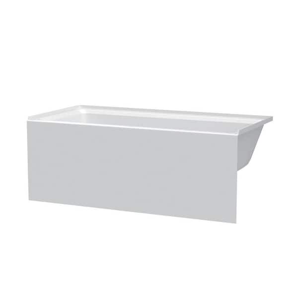 Fine Fixtures 60 in. x 32 in. Acrylic Rectangular Apron Front Soaking Bathtub with Right Drain in White