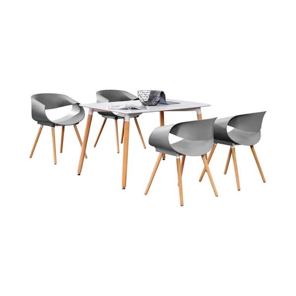 Best Master Furniture Cornelia 5-Piece Grey Rectangular Dinette Set