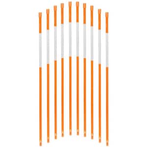 36 in. Hollow Reflective Driveway Markers Driveway Poles for Easy Visibility at Night 1/4 in. Dia Orange,(50-pack)