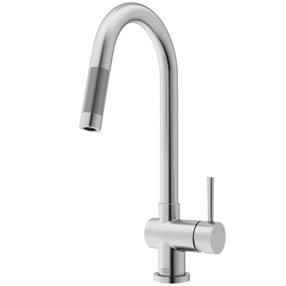 VIGO Gramercy Single Handle PullDown Sprayer Kitchen Faucet with