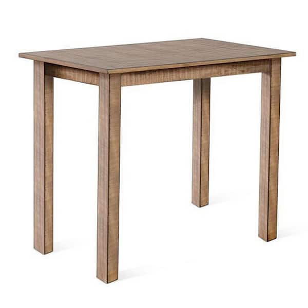 Benjara Beige Brown Wood Rectangle 48 in. 4 Legs Base Dining Table Seats 4