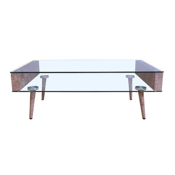 Acme Furniture - Boyd Clear Glass and Gray Coffee Table