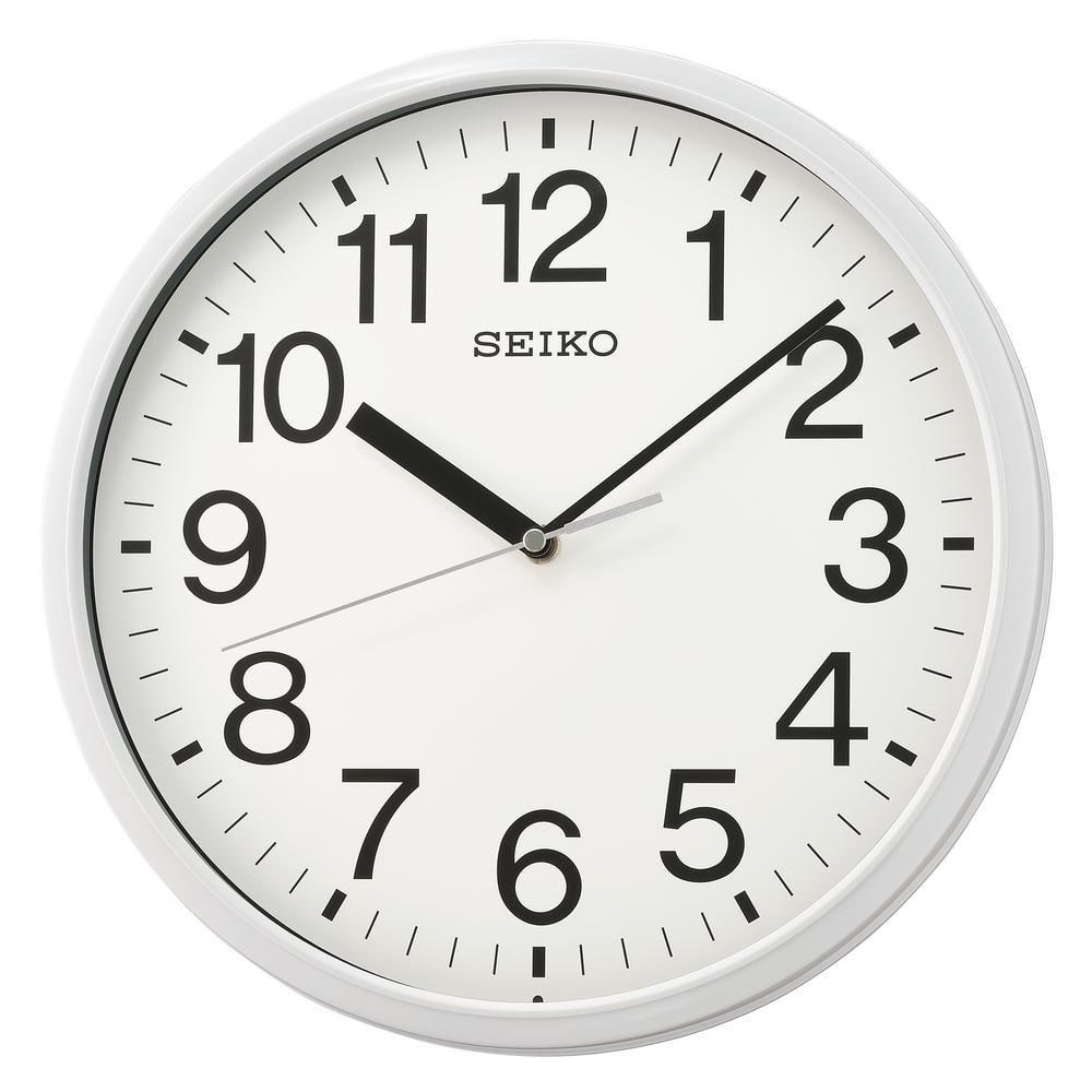 Seiko 12 in. White Business Wall Clock QXA756WLH - The Home Depot