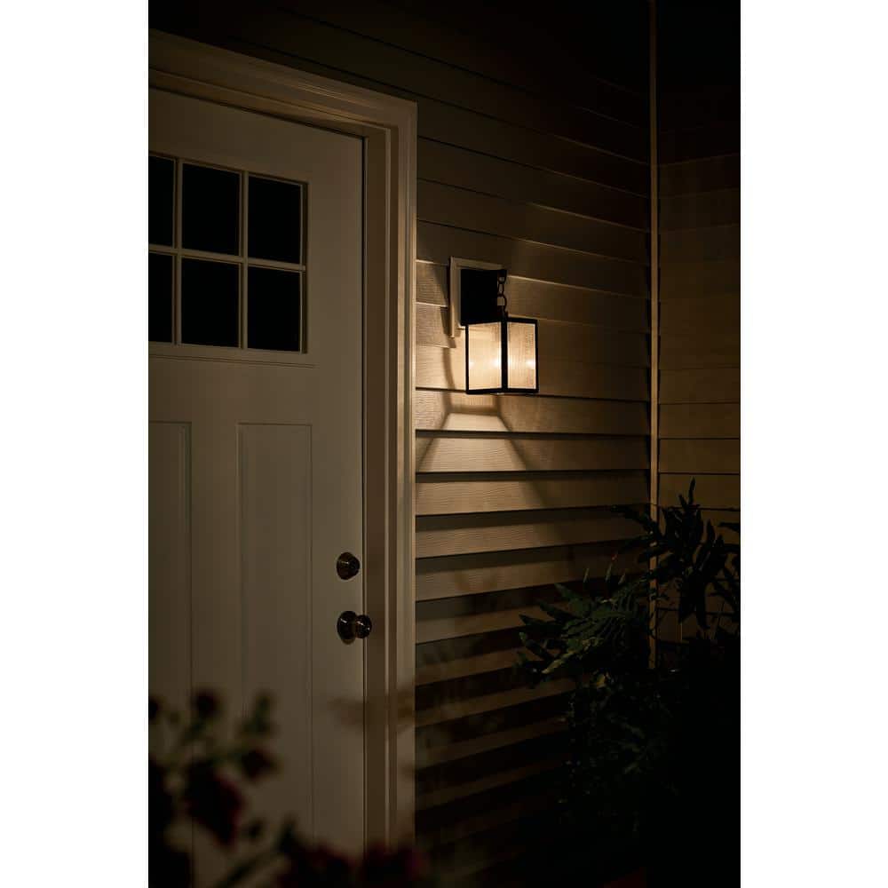 Lahden 16.75" Distressed Bronze Outdoor Wall Lantern with Clear Glass