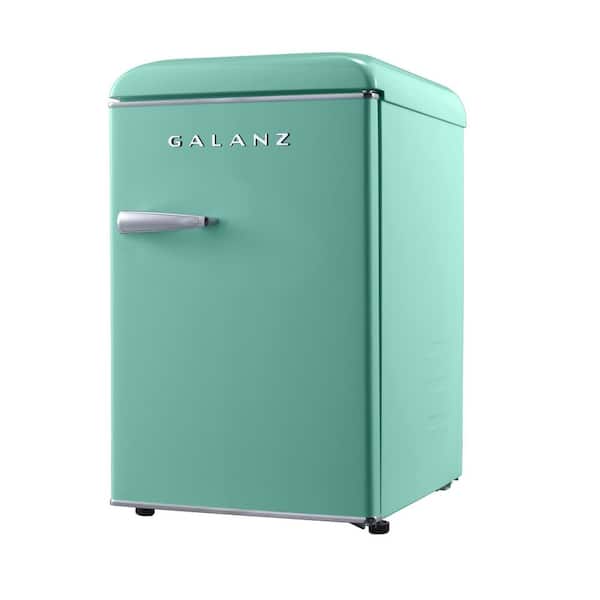 Galanz GLR25MGNR10 Retro Compact Refrigerator, Mini Fridge with Single  Doors, Adjustable Mechanical Thermostat with Chiller, Green, 2.5 Cu Ft