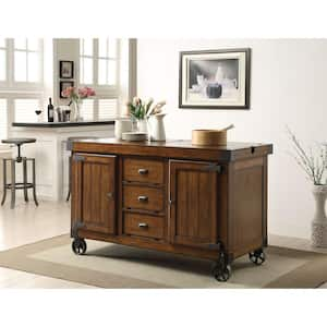 Kabili Distressed Tobacco Kitchen Cart with Storage