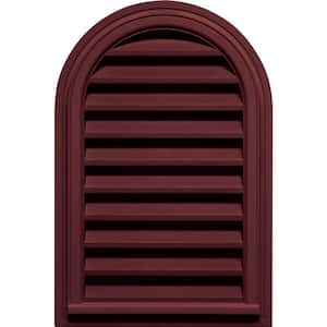 22 in. x 32 in. Round Top Plastic Built-in Screen Gable Louver Vent #078 Wineberry