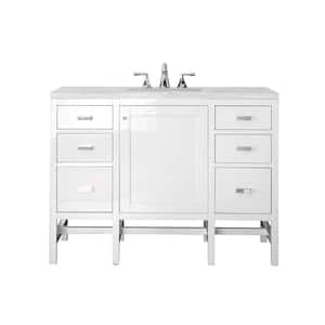 Addison 48 in. W x 23.5 in. D x 35.5 in. H Bath Vanity in Glossy White with Artic Fall Solid Surface Top