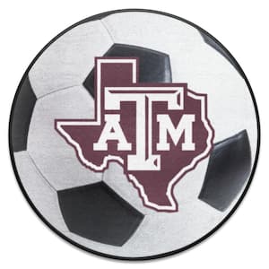 Texas A&M Aggies White 2 ft. Round Soccer Ball Area Rug