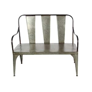 Silver Farmhouse Outdoor Bench 40 in. x 47 in. x 26 in.