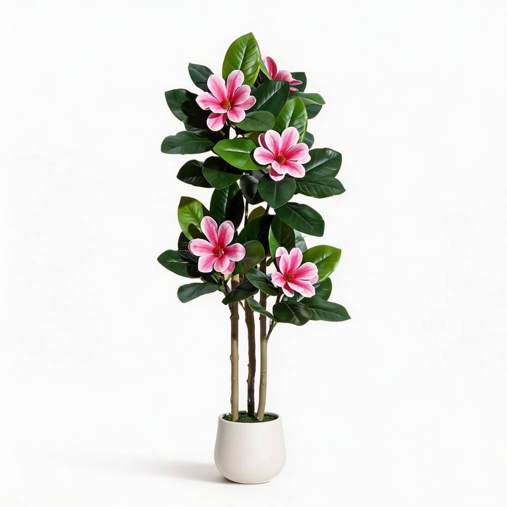 3.9FT Realistic Artificial Fiddle Leaf Fig & Magnolia Tree – Tall Faux Rubber Plant in Modern price history on PriceWatchPro