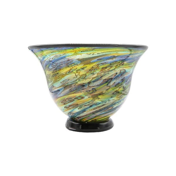 Dale Tiffany Under the Sea Handcrafted Art Glass Bowl 8.5 in. Tall 