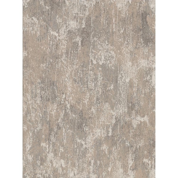 Brewster Bovary Taupe Distressed Texture Wallpaper Sample