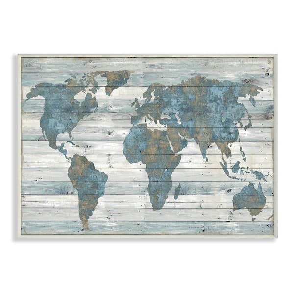 Stupell Industries Be The Good in The World Light Blue Distressed Wood Look Sign Wall Plaque 10 x 15 Multi-Color 