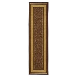 Ottomanson Ottohome Collection Non-Slip Rubberback Bordered 5x7 Indoor Area  Rug, 5 ft. x 6 ft. 6 in., Dark Brown OTH2208-5X7 - The Home Depot