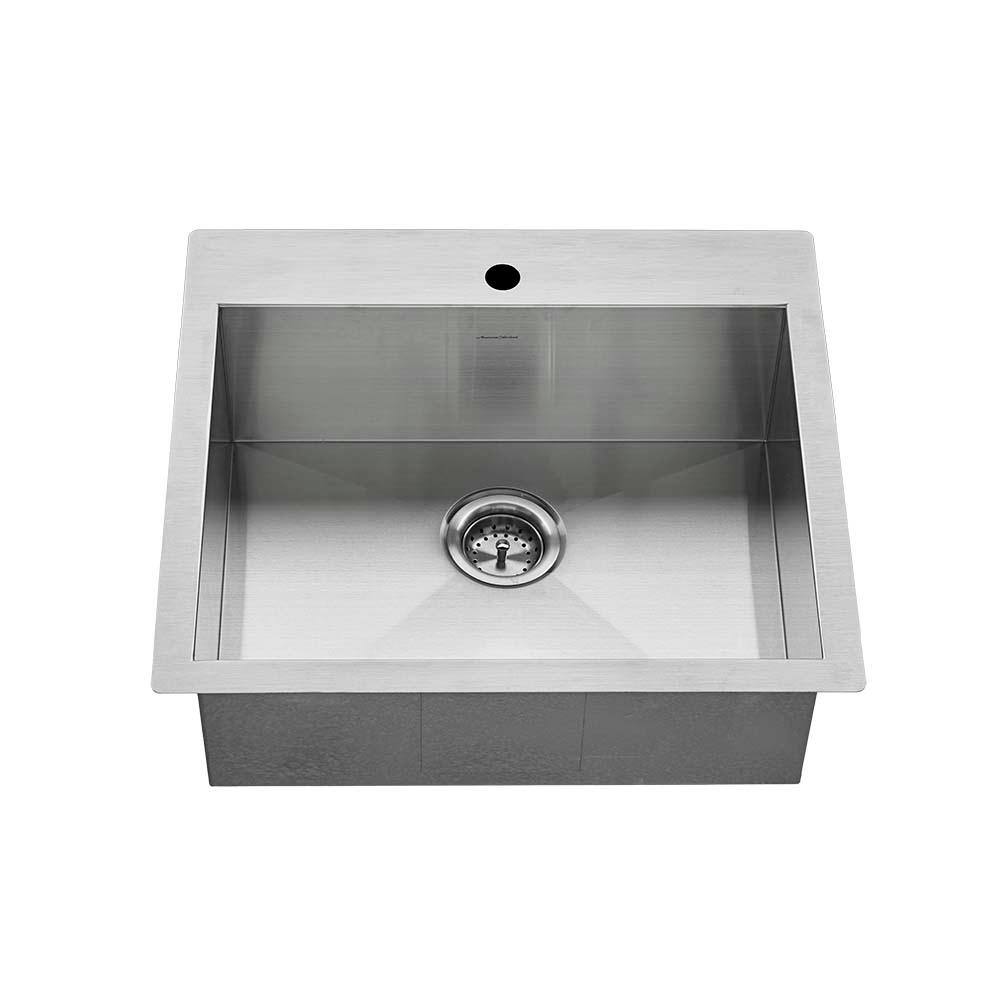 Edgewater Zero Radius Undermount Stainless Steel 25 in. 1-Hole Single Bowl 