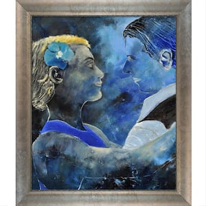 25 in. x 29 in. "Passionate dancers with Silver Scoop with Swirl Lip Frame " by Pol Ledent Framed Canvas Wall Art