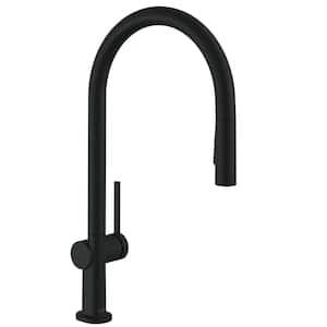 Talis N Single Handle Pull Down Sprayer Kitchen Faucet with QuickClean in Matte Black