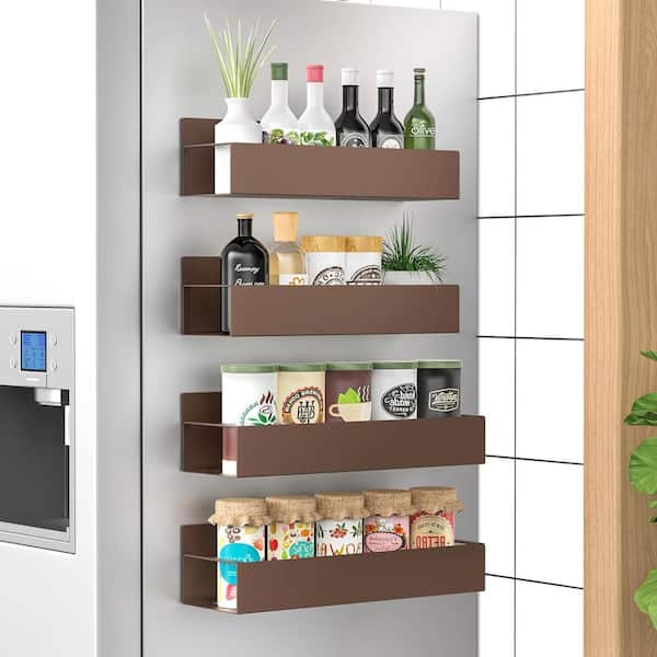Unbranded Magnetic Spice Storage Rack Organizer in Bronze (4-Packs) in Bronze