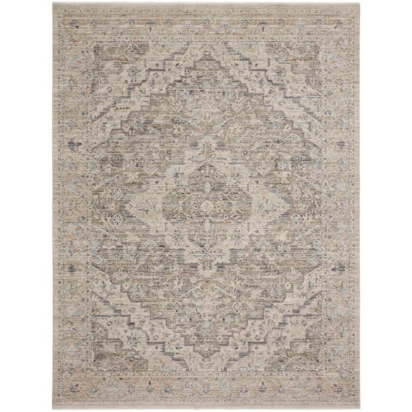 Nyle Ivory Taupe 8 ft. x 10 ft. Vintage Persian Area Rug