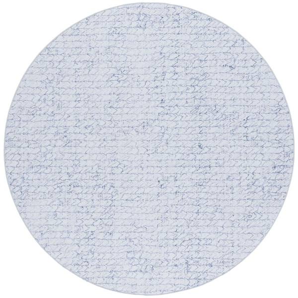 Tac Rug SAFAVIEH Tacoma Gray/Blue 6 ft. x 6 ft. Machine Washable Solid Round ...