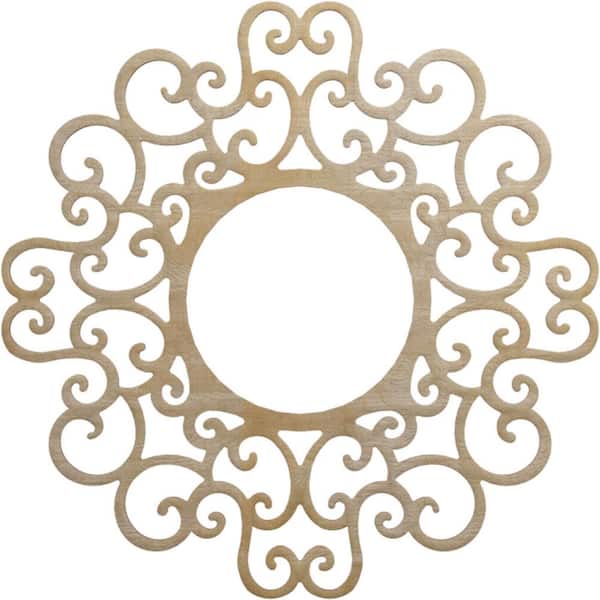 30 in. x 30 in. x 1/4 in. Reims Wood Fretwork Pierced Ceiling Medallion, Hickory