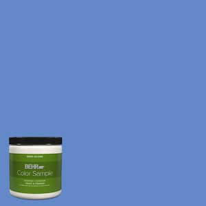 BEHR PREMIUM PLUS 8 oz. #PPU15-03 Dark Cobalt Blue Satin Enamel  Interior/Exterior Paint & Primer Color Sample B370316 - The Home Depot