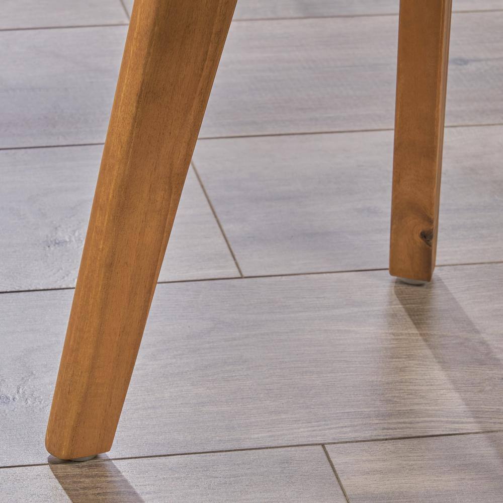 Natural Brown Medium Acacia Wood Round Accent Table