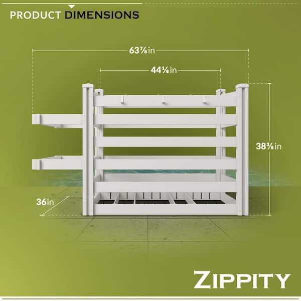 Zippity Outdoor Products Premium White Vinyl Poolside Storage Organizer