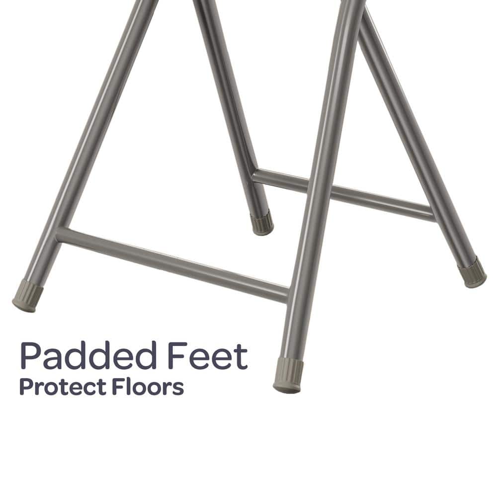 Royal Blue Metal Folding Backless Bar Stool