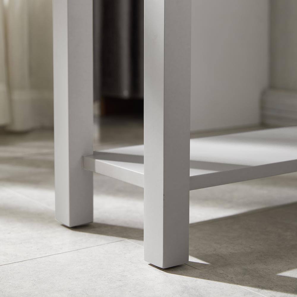 Cade Contemporary Gray Poplar Side Table with Storage