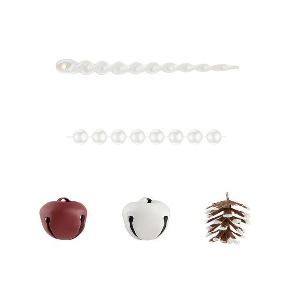 Holiday Traditions Brown and White Bell Shatterproof Ornaments (12-Count)