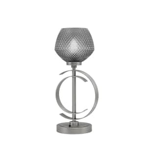 Savanna 16.5 in. Graphite Accent Table Lamp with Smoke Textured Glass Shade