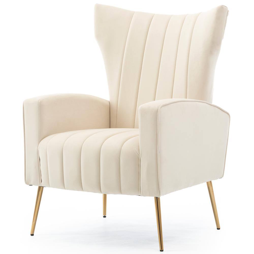 KINWELL Beige Fabric Arm Chair Contemporary Accent Chair Dining Chair ...