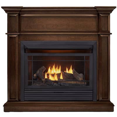 Duluth Forge Dual Fuel Ventless Gas Fireplace - 26,000 BTU, T-Stat Control, Gingerbread Finish, Model DFS-300T-3G
