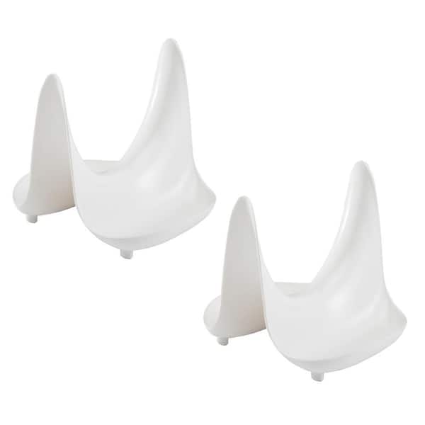 Hutzler White Pot Lid Stand/Spoon Rest (2-Pack)