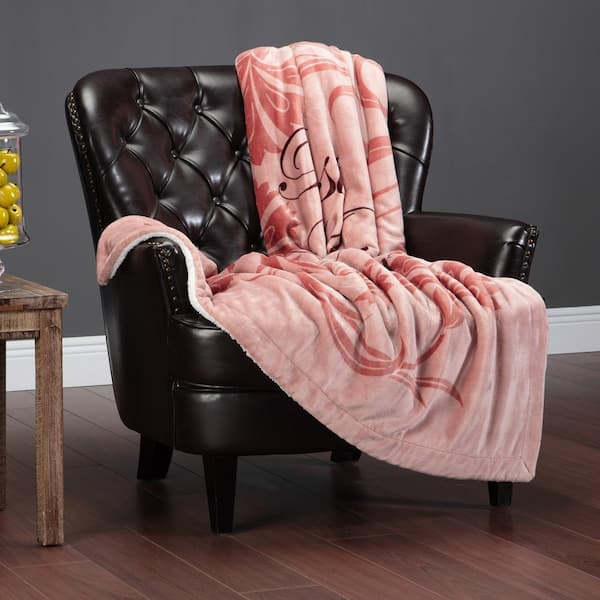 CHANASYA Best Mother Ever Rose Dust Polyester Gift Throw Blanket, 50 in. x 65 in.