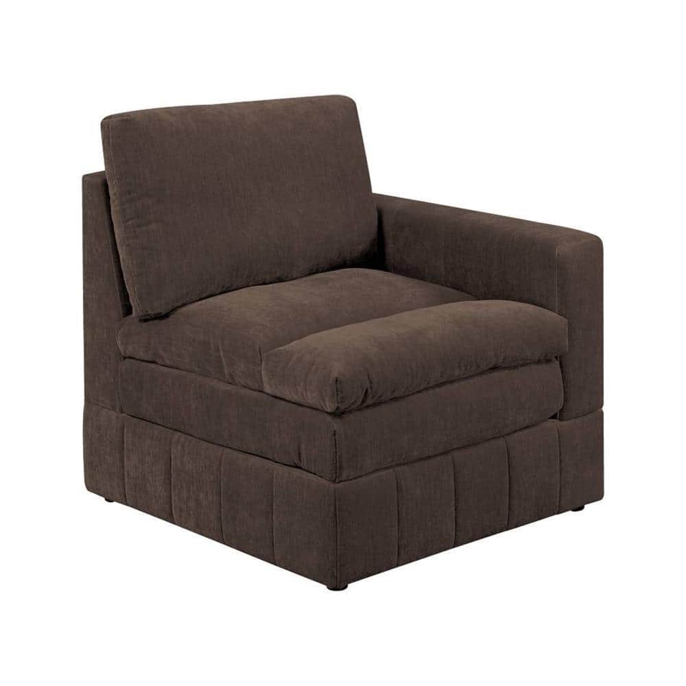 Luna Dark Gray Modular Plush Cushion Arm Chair