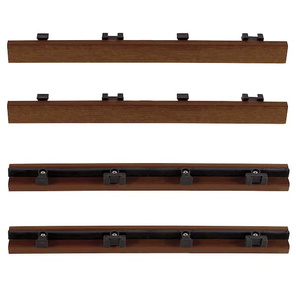 1/12 ft. x 1 ft. Quick Deck Composite Deck Tile Straight Trim in Honduran Mahogany (4-Pieces/Box)