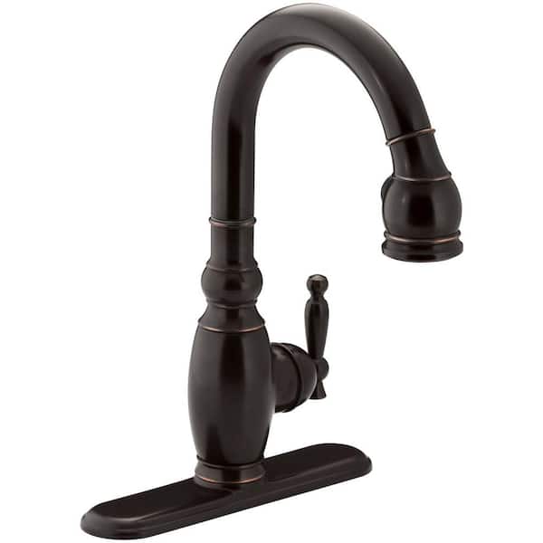 KOHLER Vinnata Single-Handle Pull-Down Sprayer Kitchen Faucet in Oil Rubbed Bronze