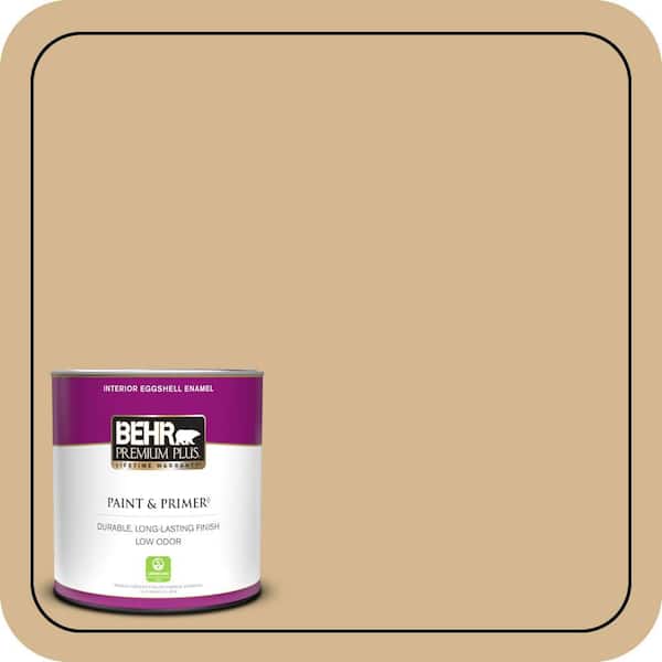 BEHR PREMIUM PLUS 1 qt. #320F-4 Desert Camel Eggshell Enamel Low Odor Interior Paint & Primer