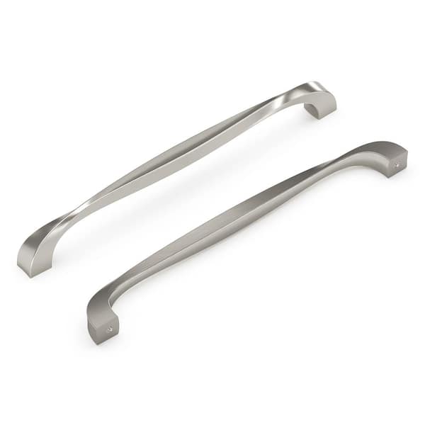 HICKORY HARDWARE Twist 8-13/16 in. 224 mm Center-to-Center Satin Nickel Cabinet Door/Drawer Pull