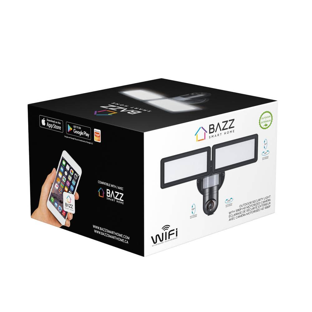 Black Acrylic Wi-Fi Outdoor Security Flood Light with Motion Sensor