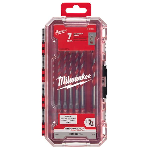 Milwaukee Shockwave Carbide Hammer Drill Bit Kit (7-Piece) 48-20