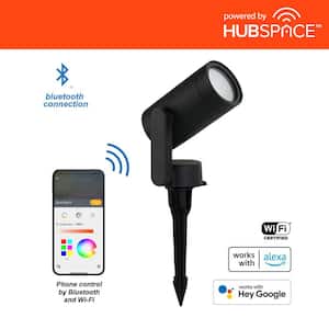 10-Watt Equivalent Low Voltage Black LED Outdoor Spotlight with Smart App Control (1-Pack) Powered by Hubspace
