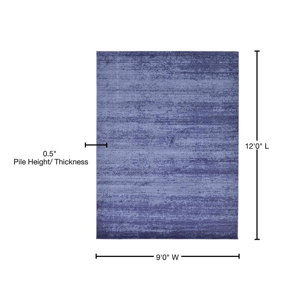 Angelica Navy Blue Transitional 9' x 12' Synthetic Area Rug