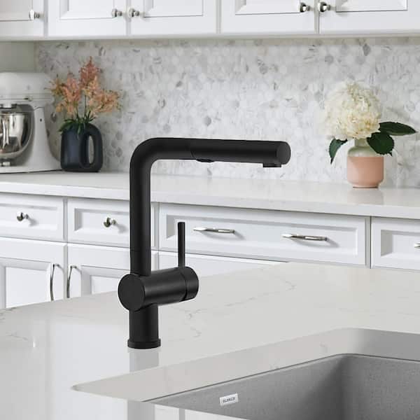 Linus Single-Handle Pull Out Sprayer Kitchen Faucet in Anthracite