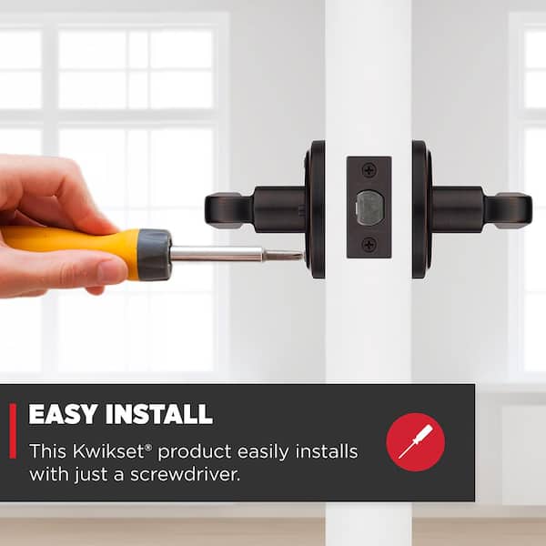 Kwikset Trafford Venetian Bronze Bedroom Bathroom Privacy Door