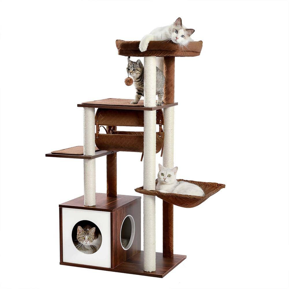 Foobrues Modern Cat Tree Furniture Pet Cat Scratching Posts and Trees ...